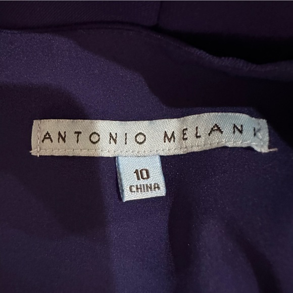 Antonio Melani Lapis Blue Puff Sleeve Square Neck Sheath Dress Size 10 - Picture 9 of 11